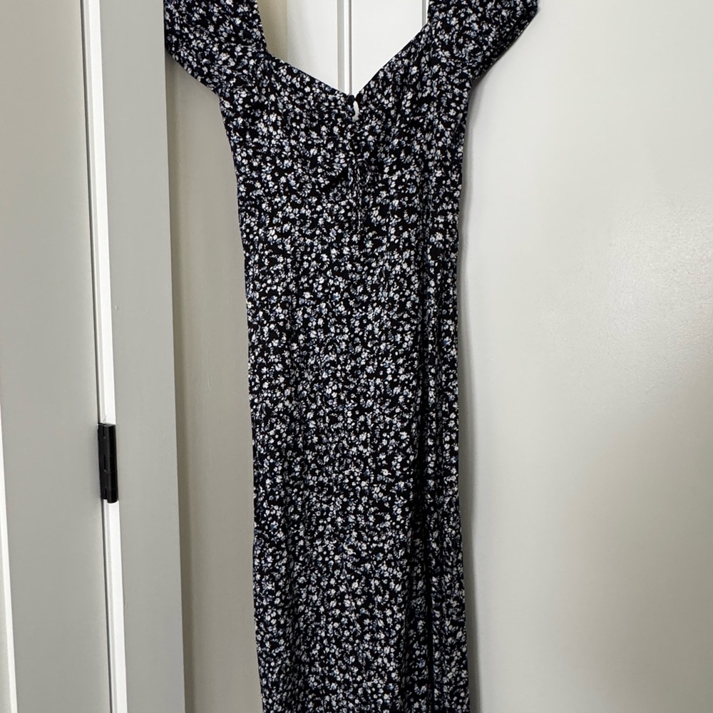 Bershka Black and White Floral Maxi Dress